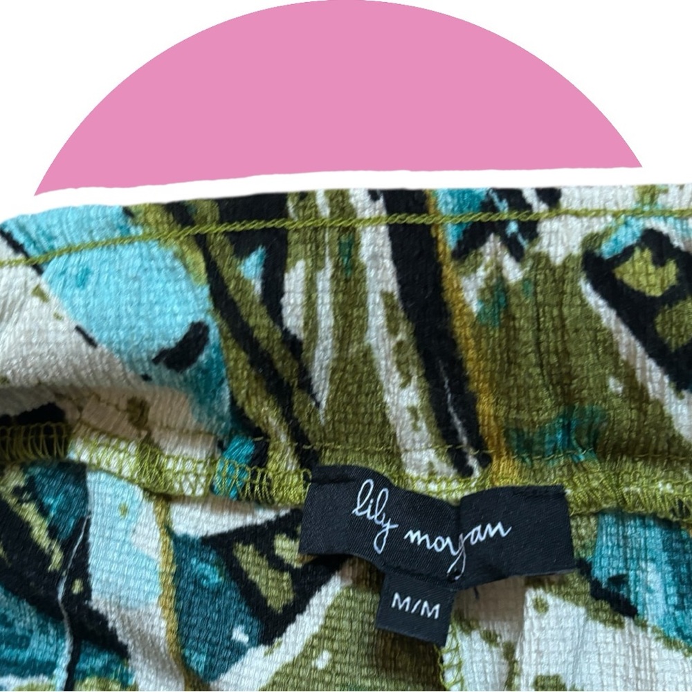 Lily Morgan // Crinkle Knit // Tropical Leaf Print // Wide-Leg Pants - Picture 5 of 7